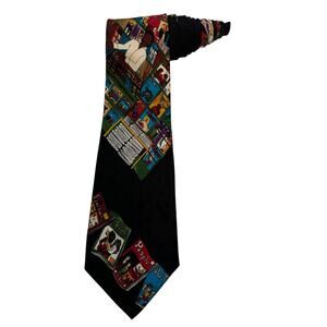 Nicole Miller Newspaper Magazine Stand Vintage 100% Silk Novelty